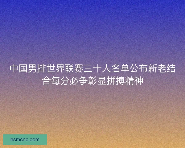 中国男排世界联赛三十人名单公布新老结合每分必争彰显拼搏精神